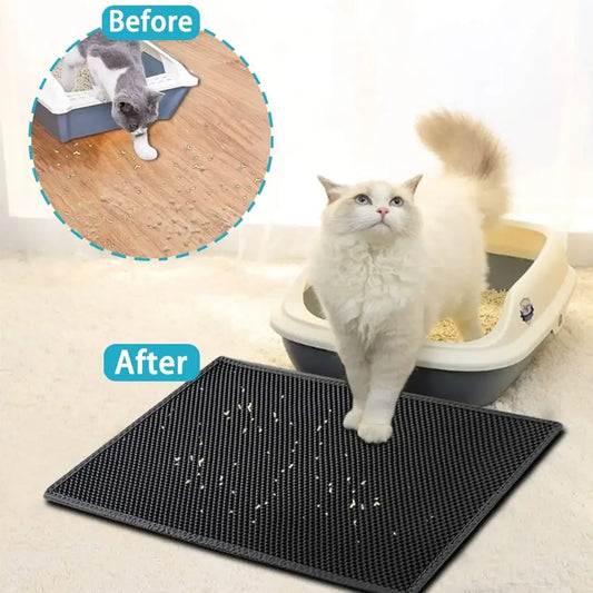 Double Layer Cat Litter Mat — Waterproof & Easy to Clean