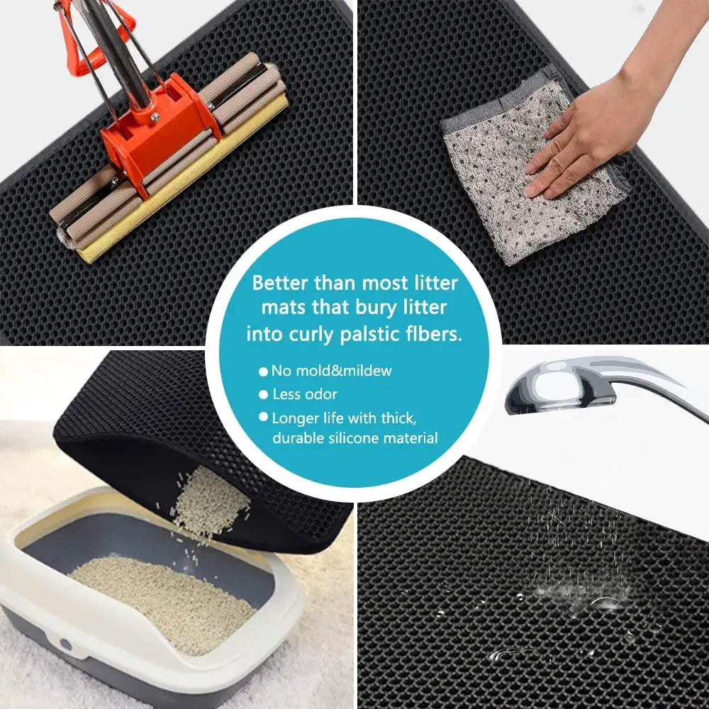 Double Layer Cat Litter Mat — Waterproof & Easy to Clean