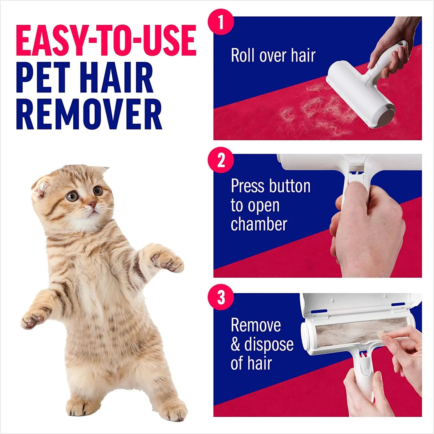 Self-Cleaning Pet Hair Remover Roller — No More Cat Hair Everywhere