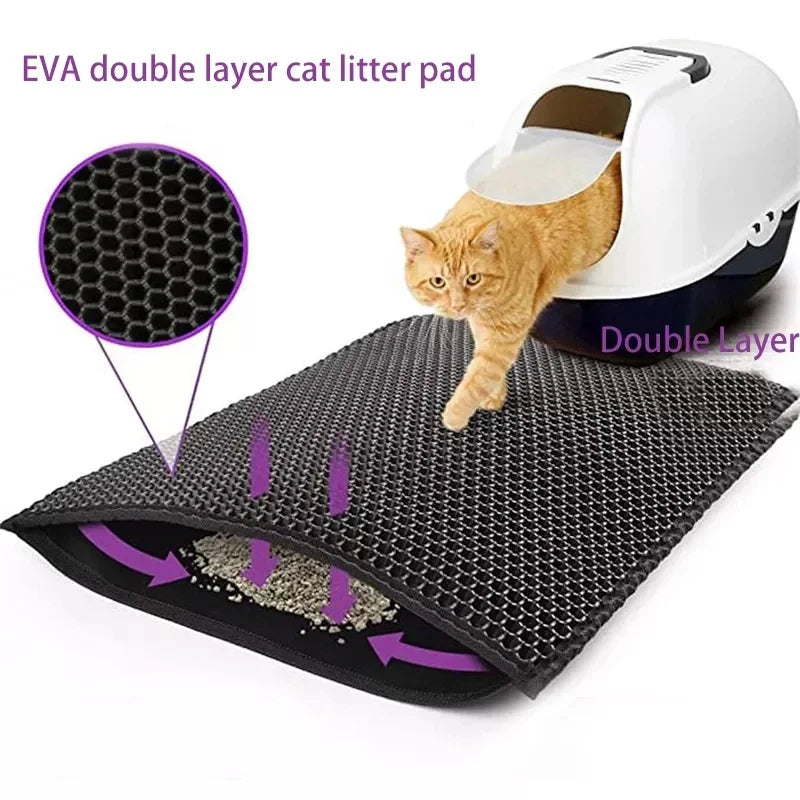 Double Layer Cat Litter Mat — Waterproof & Easy to Clean